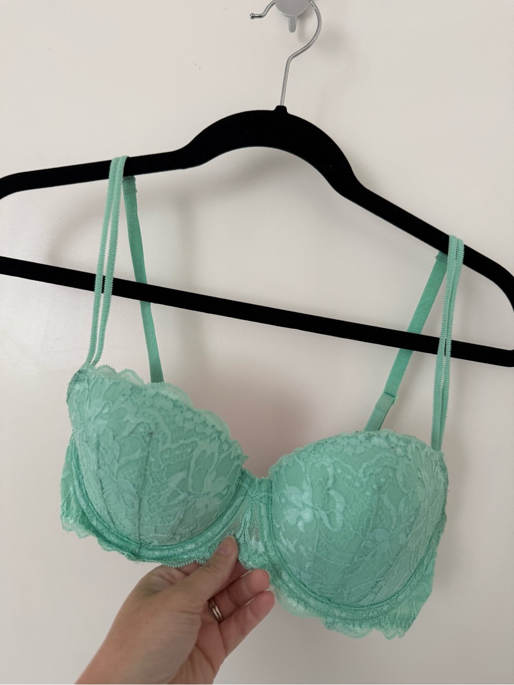 Victoria's Secret Mint Green Lace Balconette Bra